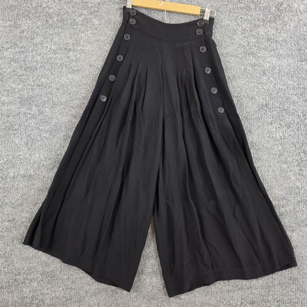 Alice McCall Pants 2 Light Years Wide Leg Cropped Black Sailor Dressy Office
